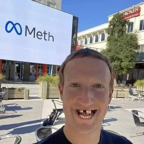 Meta Meth Sign Selfie