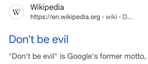 Google's Former Motto