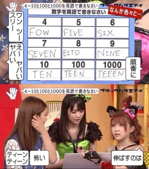 英語の数字が書けないアイドル