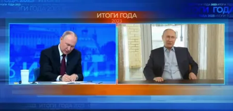 Путин разговаривает с двойником