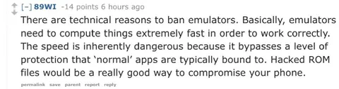 Technical Reasons to Ban Emulators