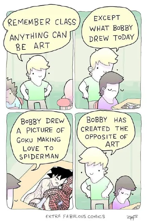Bobby Draws the Opposite of Art