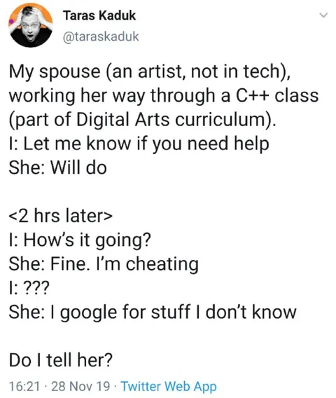 Google Is My Coding Tutor