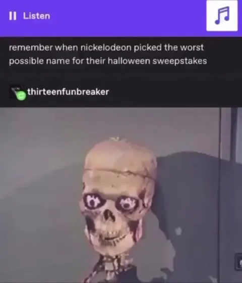 Nickelodeon's Worst Halloween Sweepstakes Name