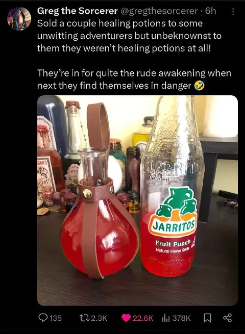 Healing Potions Were Actually Jarritos