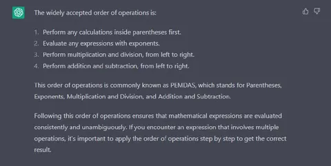 The Widely Accepted Order of Operations