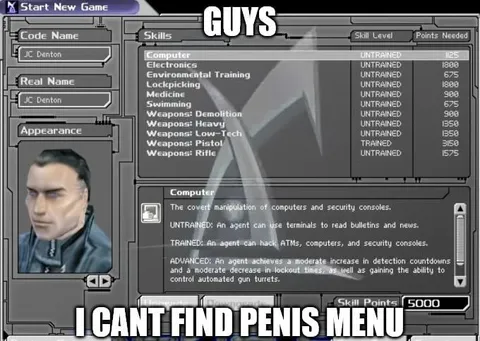 Can't Find Penis Menu