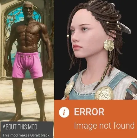 Geralt Black Mod Error