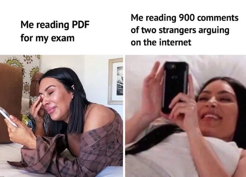 Reading Exam PDF vs Internet Drama