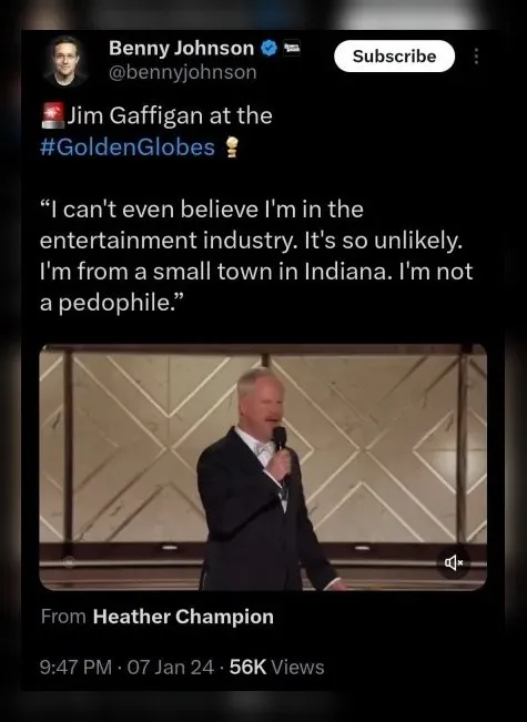 Jim Gaffigan Golden Globes Joke