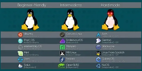 Linux Distribution Difficulty Chart