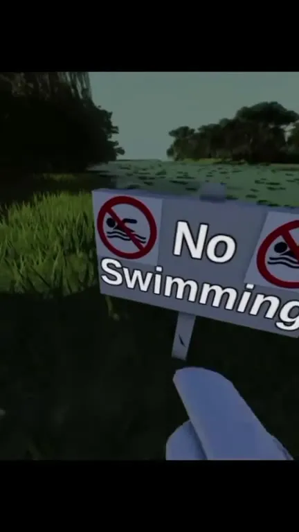 No Swimming Crocodile Surprise