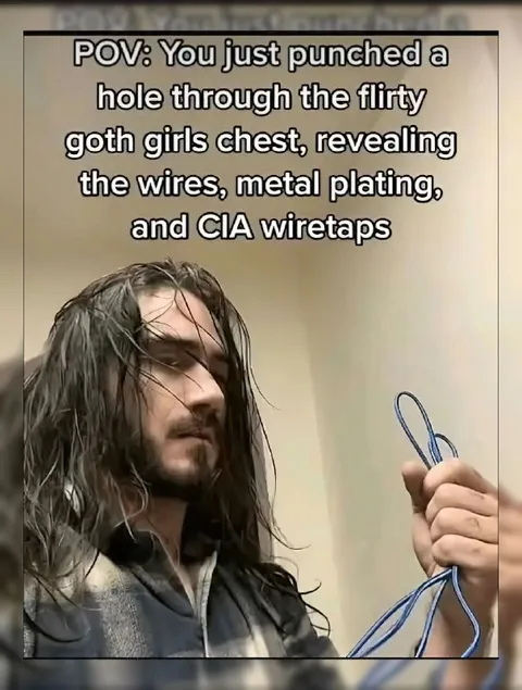 Goth Girl Has Wires Inside
