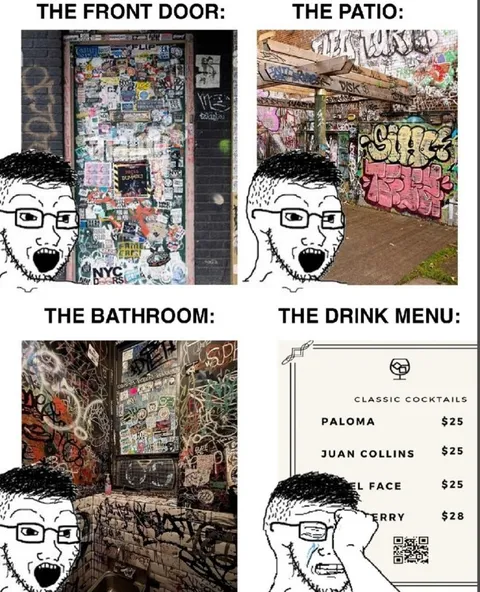Graffiti Everywhere, Expensive Drinks