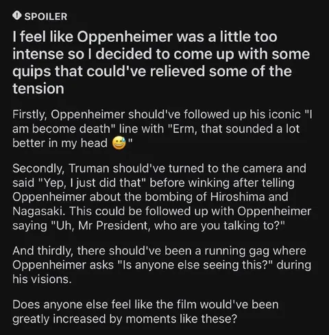 Oppenheimer Needed More Quips
