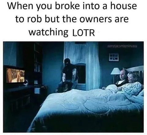 Robbers Watching Lord of the Rings