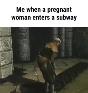 Pregnant Woman Enters Subway