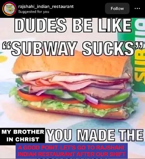 Dudes Be Like Subway Sucks