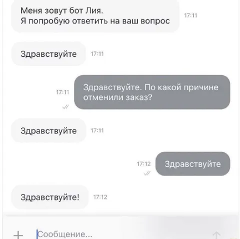 Бот Лия зациклилась на приветствии