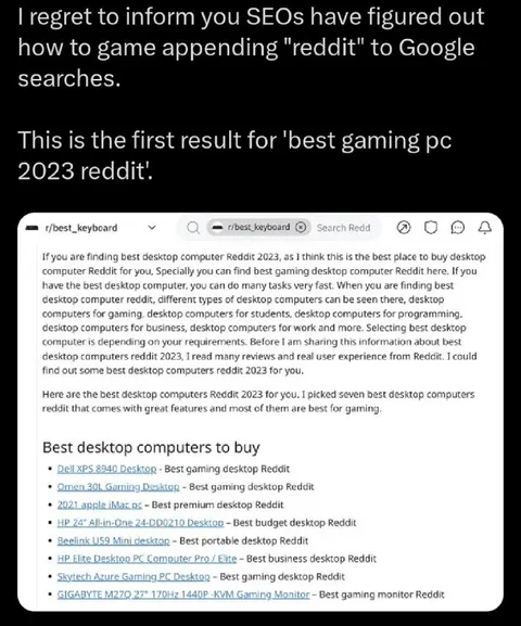 SEOs Discover the Reddit Trick