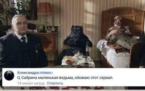 Сабрина и большая чёрная кошка