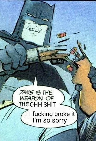 Batman Breaks the Weapon