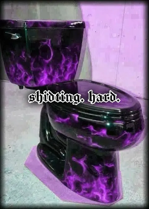 Purple Toilet Shitting Hard
