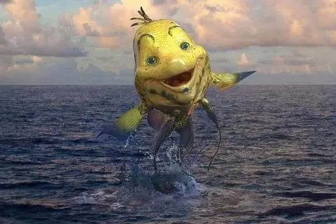Жуткий Флаундер в море