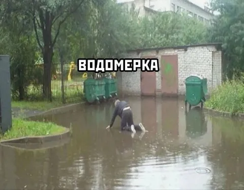 Человек-водомерка в луже