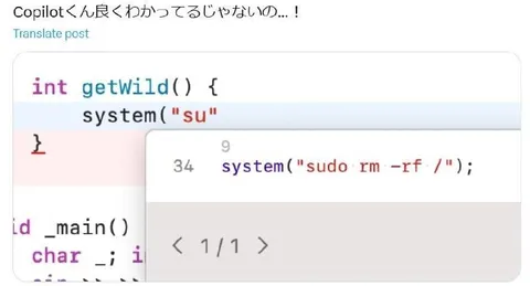 Copilotくんの危険なコード理解