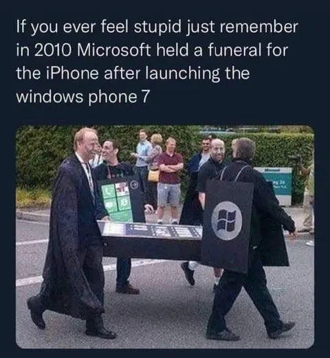 Microsoft Holds an iPhone Funeral