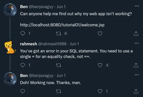 SQL Equality Operator Fix
