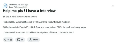 Kali Linux Interview Challenge