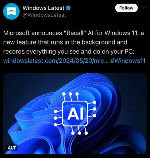 Windows Recall Spies on Everything