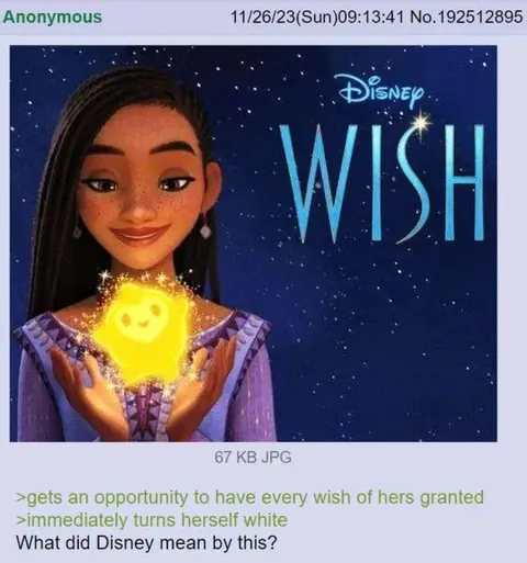 Disney Wish Turns Her White