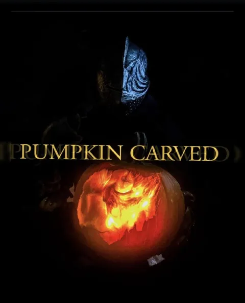 Pumpkin Carved Like a Demon