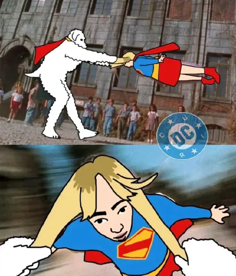 Снежный монстр тащит Супергерл