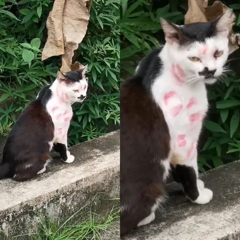 Кот с боевым раскрасом