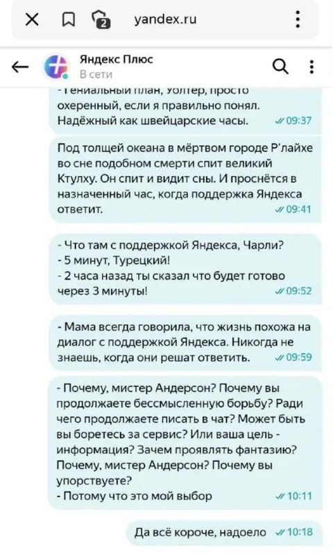 Поддержка Яндекса отвечает слишком долго