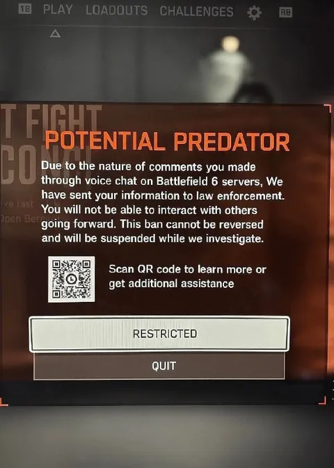 Potential Predator Battlefield Ban
