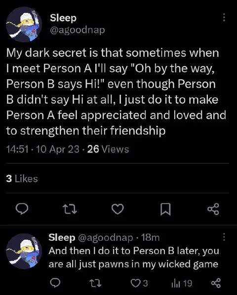 Secretly Inventing Conversations