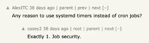 Systemd Timers Job Security Joke