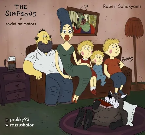 The Simpsons Soviet Cartoon Family