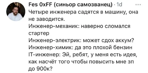 Четыре инженера и повышение зарплаты