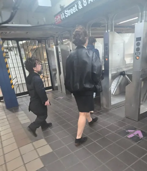 Goth Couple at the Subway