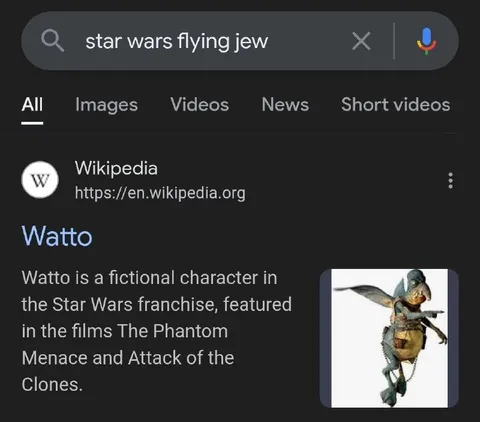 Star Wars Flying Jew Search