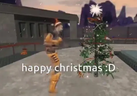 Happy Christmas Dance by the Tree