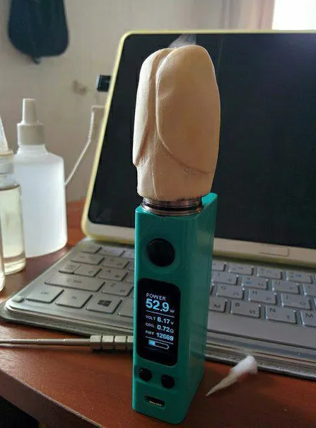 Vape Mod With Wooden Phallus