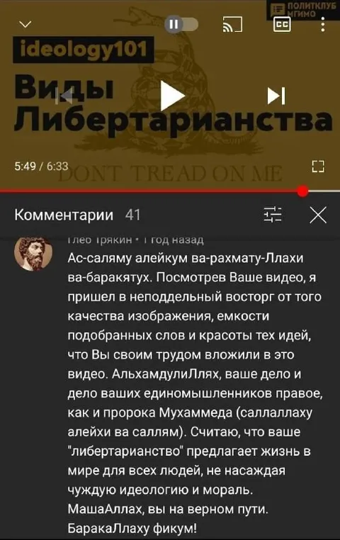 Похвала либертарианскому видео