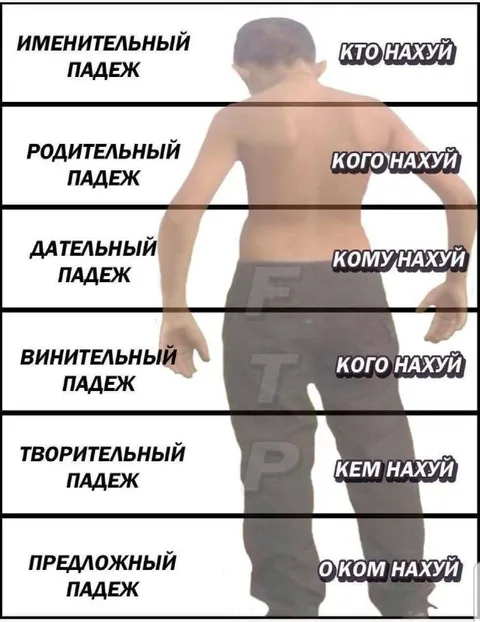 Падежи с матерным вопросом